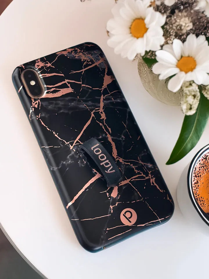 Black Rose Marble Metallic